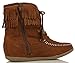 Soda Women's Tying Mukluk Faux Fur Suede Moccasin Ankle Boots