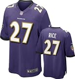 Ray Rice Youth Jersey: Home Purple Game Replica #27 Nike Baltimore Ravens Youth Jersey