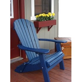 Polywood Recycled Wide Folding Adirondack Chair - Blue by 