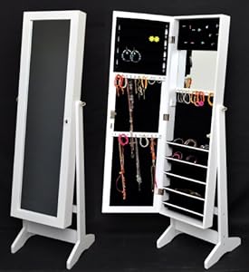 Espejo joyero blanco con cajonera cheval joyería espejo gabinete