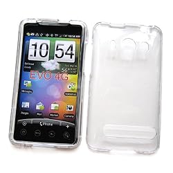 HTC EVO 4G (Sprint) Snap-on Protector Hard Case Transparent Cover Clear