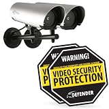 51oUut0YmpL. SL160  Defender SP104 HD 202 Home Deterrent Double Pack Includes Two Durable Aluminum Security Yard Sign and Two Outdoor Imitation Security Cameras