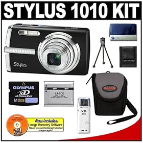 Olympus Stylus 1010 10.1MP Digital Camera with 7x Optical Zoom (Black) + Olympus 2GB Card... 
