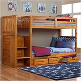 Honey Twin Over Full Staircase Bunk Bed