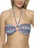 Shoshanna Pixelated Stripe bandeau bikini top