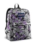 JANSPORT SUPERBREAK BACKPACK SCHOOL BAG - Purple Leaf Camo- 9AY