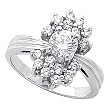 14K White Gold Diamond Ring - 0.75 Ct.
