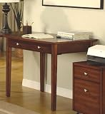 contempory bedroom furniture-Contemporary Cherry Finish Home Office Small Writing Desk