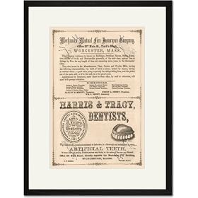 Black Framed/Matted Print 17x23, Mechanics Mutual Fire Insurance Co.
