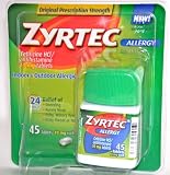 Zyrtec Allergy Relief (10 mg), 45-Count Tablets