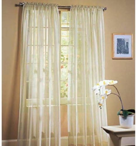 Blackpeel 8 Pc Window Sheer Panel/drape/treatment/curtain 84" Long Fully Stitched with Rod Pocket in Off White