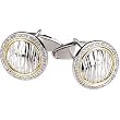 Sterling Silver and 14K Yellow Gold Diamond Cufflinks - 0.50 Ct.
