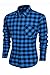 Coofandy Casual Plaid Long Sleeve Shirt Fashion T-shirts