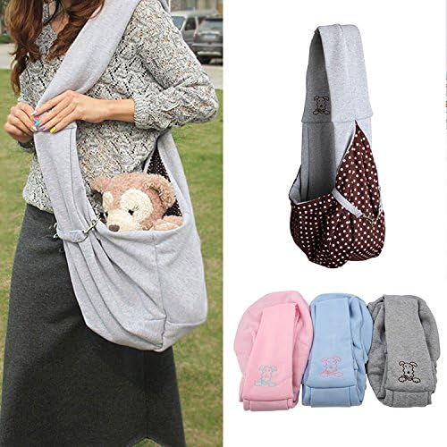 Reversible Small Dog Cats Sling Carrier Bag Travel Outdoor Tote Soft Comfort Double-sided Pouch Shoulder Carriage for Puppy Kitty Rabbit