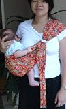 Lite-on-shoulder Ring/pouch Hybrid Baby Sling(Ruby fan-tacy)