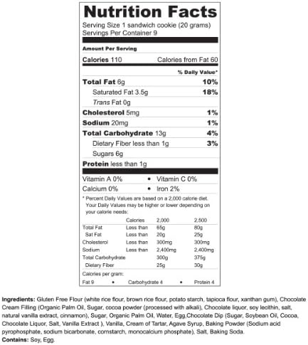 My Dad's Cookies® Gluten Free Chocolate Fancy Sandwhich Cookies 6oz Package