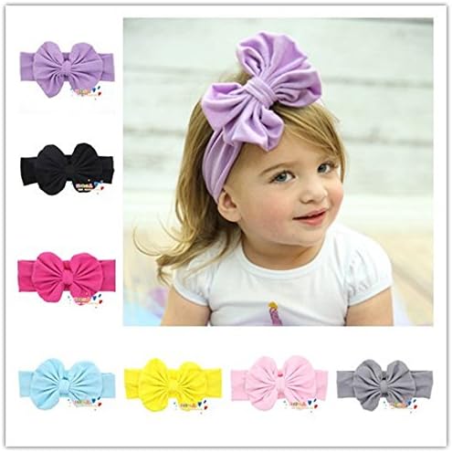 Tailinda® 8pcs New Children Big Bow Girls Headband Baby Hairband Kids Head Wraps