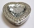 Clear Crystal Heart Surrounded By Diamonds Foldup Hand Bag Purse Hook Hanger