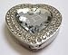 Clear Crystal Heart Surrounded By Diamonds Foldup Hand Bag Purse Hook Hanger