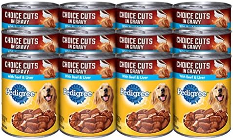 PEDIGREE CHOICE CUTS in Gravy With Beef and Liver Canned Dog Food 13.2 Ounces (Pack of 12)