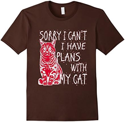 Men's Sorry I Can't I Have Plans With My Cat T-Shirt 2XL Brown