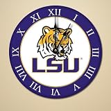 NCAA LSU Tigers 12'' Wooden Wall Clock