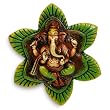 Star/leaf Terra-cotta Ganesh Wall Hanging
