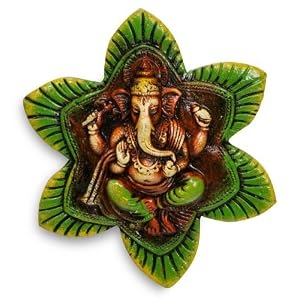 Star/leaf Terra-cotta Ganesh Wall Hanging