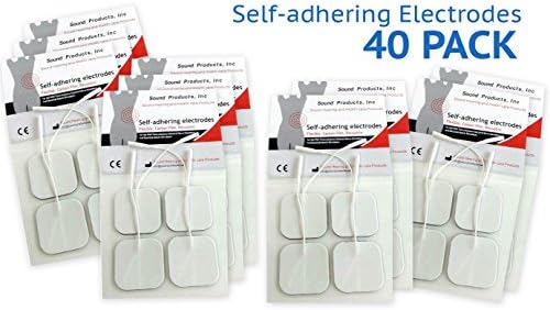 Conductive Gel Self-Adhering Electrodes - 40 Pack 2x2 Pads for TENS Unit or EMS Device