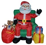 4 Foot Animated Christmas Inflatable Santa Claus on Sofa Yard Decoration