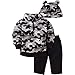 Gerber Boys' 3 Piece Micro Fleece Top Cap and Pant Set, Black Camo, 12 Months