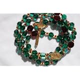 RosaryGreenEmerald&Garnet