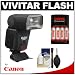 Vivitar Series 1 DF-483 Power Zoom AF Flash for Canon EOS E-TTL Digital SLR Cameras with Batteries/Charger + Cleaning Kit