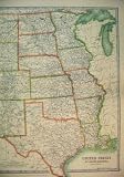 1910 MAP CENTRAL UNITED STATES NORTH AMERICA TEXAS