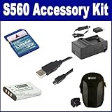 Nikon Coolpix S560 Digital Camera Accessory Kit includes: KSD2GB Memory Car ....