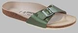 Birkenstock Sandal Madrid from Birko-Flor in pesto with a narrow insole