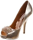 IMAGE OF Badgley Mischka Women's Lissa Open-Toe Pump,Platinum,6 M US
