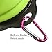 Arlie Pet Silicone Foldable Bowl - Retractable Travel Protable Water Bottle/Dish with a Metal Carabiner, Also Can Used as Flying Disc Toy for Dogs & Cats, Green