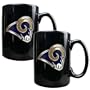 NFL St. Louis Rams Two Piece Black Ceramic Mug Set - Primary Logo