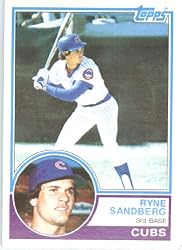 1983 Topps Baseball Card # 83 Ryne Sandberg RC Chicago Cubs Shipped In A Protective Screwdown Display Case!