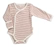 Tadpoles Organic Cotton Pin-Stripe Kimono-Style Bodysuit, Cocoa, 0-3 Months