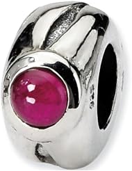 Reflection Beads Silver Garnet Two Stone Bead Number 2