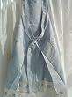 Delicate Rose Embroidery Satin/Voile Apron-Blue
