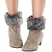 WonderFit Womens Fur Trim Boot Cuff Top Cover Leg Warmers