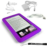 Kroo Skin Case For Barnes & Noble Nook E-Reader (Purple) + Includes a 4-Inch eBigvalue Determination Hand Strap