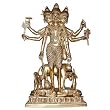 Collectible Figurines Hindu Religious Brass Statue Brahma Vishnu and Shiva 12 x 7 x 4.5 inches (tridev002)