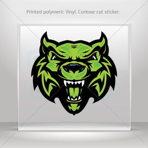 Decal Stickers Green Wolf Head car helmet window Boat jet-ski Garage door 6 X 5.9 Inches Vinyl color print 0600 RS2ZE