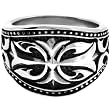 Inox Jewelry Men's Antique Gothic Scroll Cross 316L Stainless Steel Ring