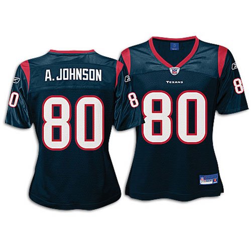 Andre Johnson Reebok Navy Replica Houston Texans Women's Jersey - XX-Large