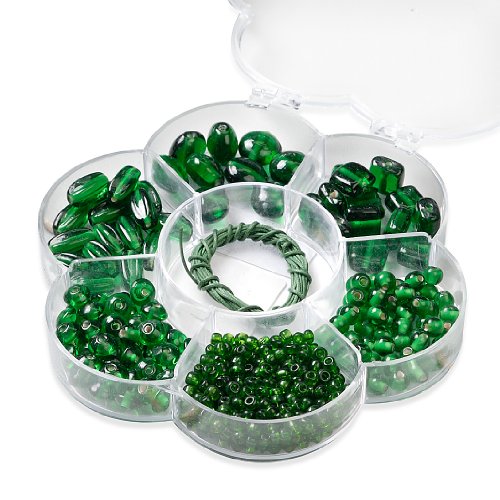 KnorrPrandell 6049144 - Sortimentsbox Blume, 6 Sorten, 90 g, Wachskordel in Box, gr&uuml;n handgefertigt